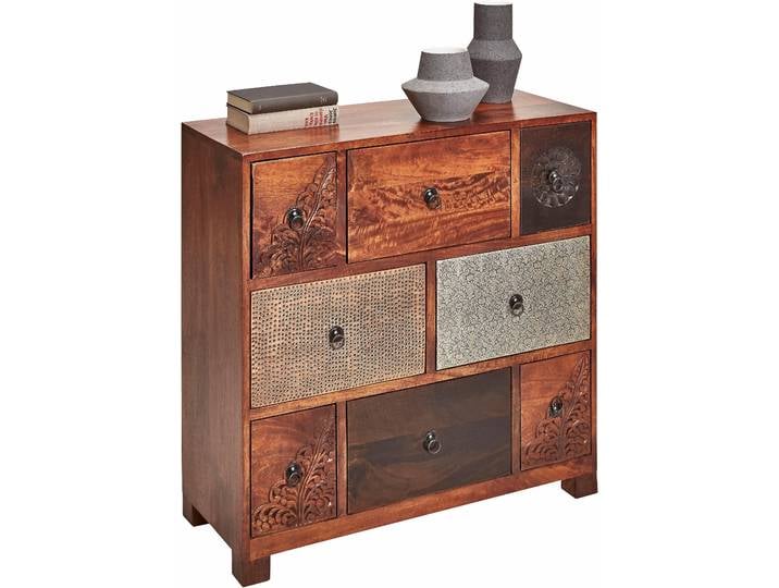 Kommode OTTO HOME Mahar , bunt (braun, bunt), B:85cm H:85cm T:35cm, Sideboards, Kommode, Breite 85 cm
