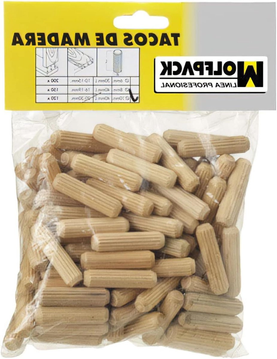 Meerkleurige houten klemmen ronde pluggen 6 x 30 mm