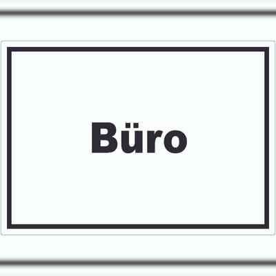 HB-Druck Büro Aufkleber mit Text Office Bureau waagerecht A9 (37x52mm)