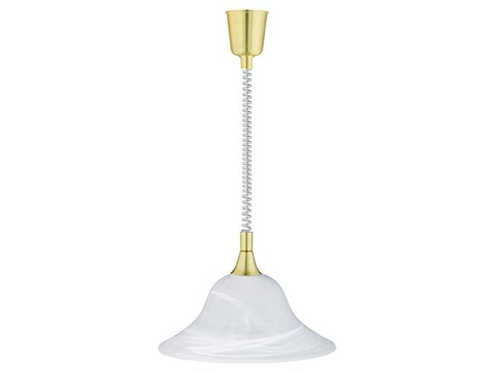 Trio Leuchten Train Lampe suspension Laiton mat/Verre d'albâtre blanc 301700108