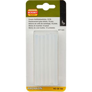 Proxxon Heißklebesticks transparent, transparent, Ø 7mm, Länge 100mm, 12 Sticks