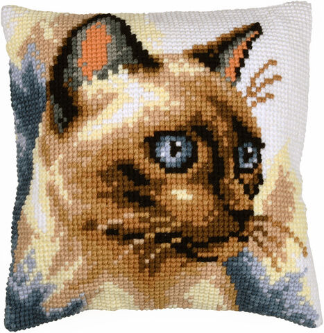 Kreuzstichkissen "Siam-Katze"