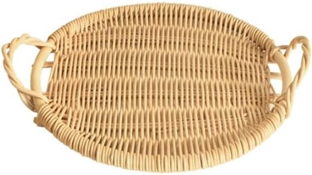 Decoratief Dienblad Geweven Mand voor het serveren van snacks in natuurlijke stijl B/D/H: 10 x 10 x 10 mm