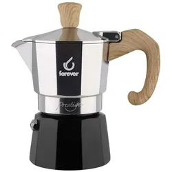 Forever Espressokocher Miss Moka Prestige Woody 6 Tassen