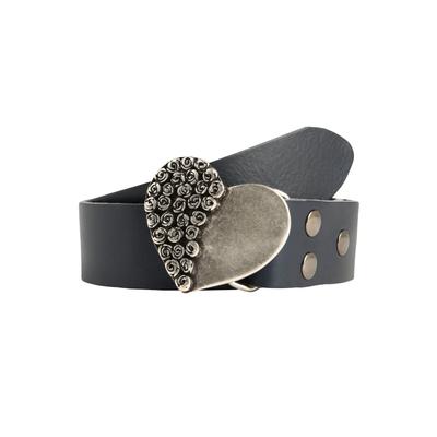 Ledergürtel RETTUNGSRING GÜRTEL "»Soft Boom Navy«, mit austauschbarer Schließe »Rosenherz Halb«", Damen, Gr. 95, schwarz (navy), Rindsleder, Gürtel Ledergürtel