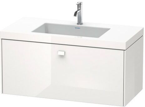 Duravit Brioso c-bonded Waschtisch mit Unterbau BR4602N2222, 100x48cm Weiß Hochglanz, o. Hahnloch