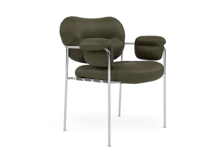 Fogia Bollo Stuhl Vintage Olive-polished stainless steel