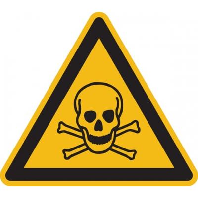 König Werbeanlagen Warnschild, Warnung vor giftigen Stoffen W016 - ASR A1.3 (DIN EN ISO 7010) - 100 mm Folie selbstklebend