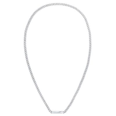 Kette mit Anhänger CALVIN KLEIN "Schmuck Edelstahl Halsschmuck Halskette Panzerkette ICONIC ID", silber (edelstahlfarben), Halsketten, Herren, Edelstahl, L: 61
