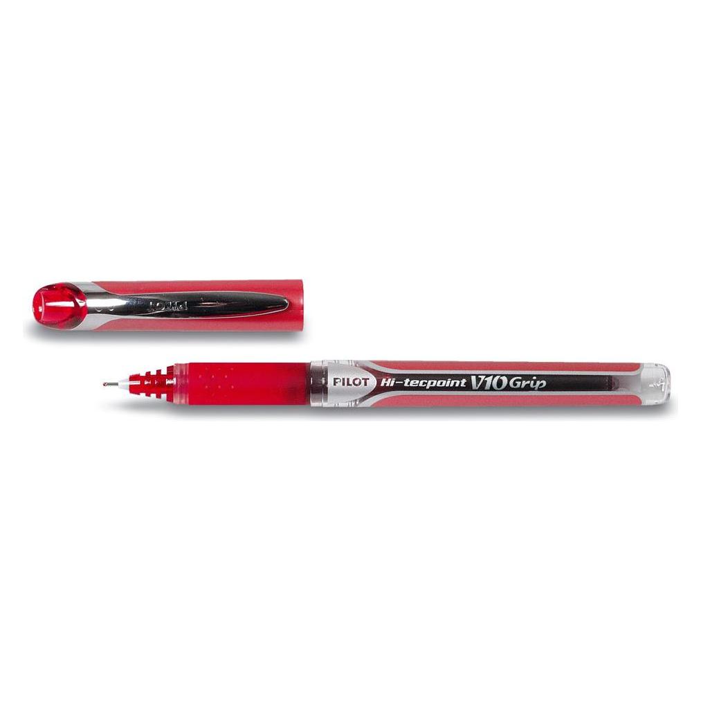 Pilot Tintenroller Hi-Tecpoint Grip V10 0,6mm rot Rundspitze nicht dokumentenecht (1x) (2208002)