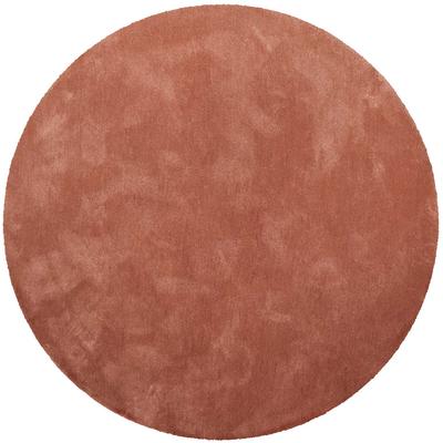 Teppich HOMIE LIVING "Pisa", braun (cognac), H:25mm Ø:120cm, Polyester, Teppiche, Teppich, Hochflor, Microfaser, uni, weich, Shaggy, Wohnzimmer, Schlafzimmer