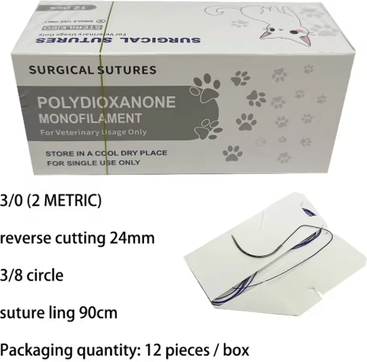 Inspire Picks Veterinary Absorbable PGA Suture Thread With Needle For Pet Surgical Training 3 0 Reverse Cutting 2
