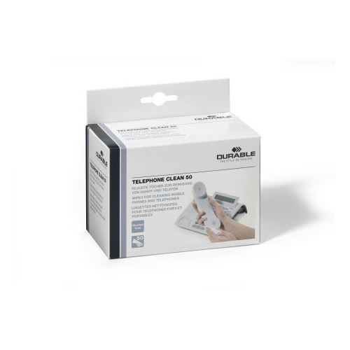 Durable Telephone Clean 50 Bildschirm / Tablet / Telefone Reinigungstücher 50 Stüc Karton (5785-02)