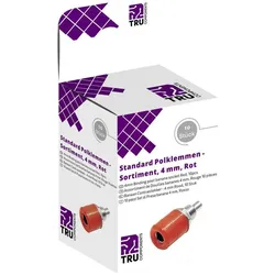 Tru Components Standard Polklemmen Sortiment, Elektronikkabel + Stecker, Rot
