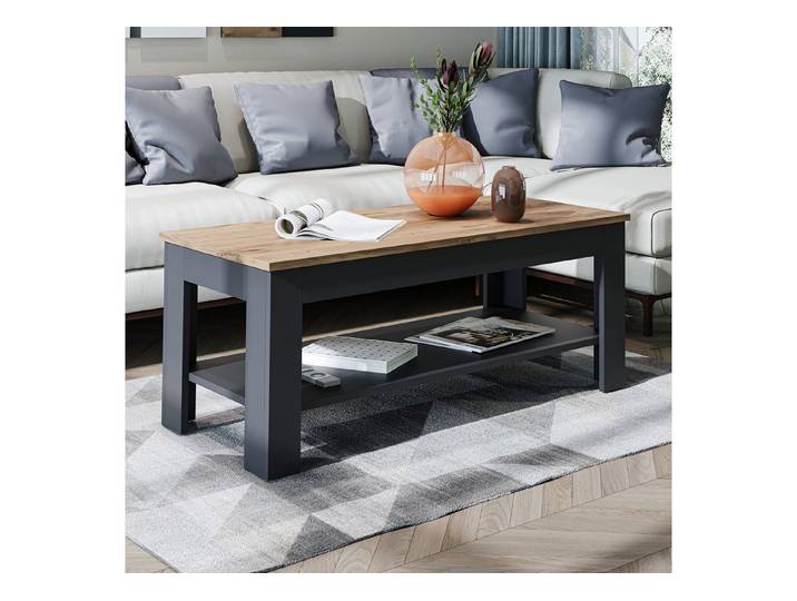Roomart Wohnzimmertisch Couchtisch HELSINKI mit Ablageboden Wohnzimmertisch Sofatisch modern, Mit unterer Ablage, in zwei Formaten