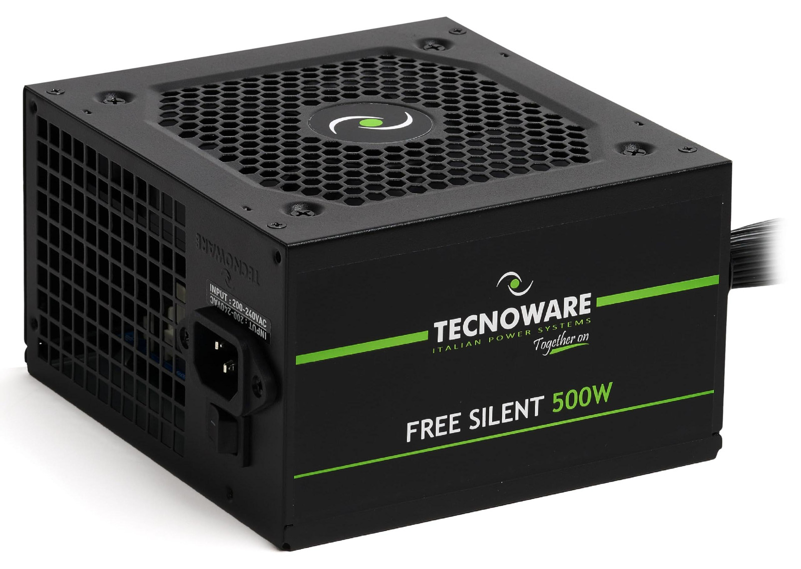 Tecnoware Power Systems stille voeding, 500 W, 20+4 pin ATX, grijs