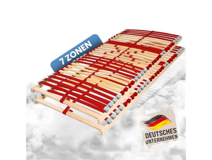Coemo 2er Set Lattenrost Ruby NV 7-Zonen 28 Leisten Härtegrad, 80x200 cm Für alle Matratzenarten, Schlaftypen, Doppelter Schlafkomfort, Ergonomische Unterstützung