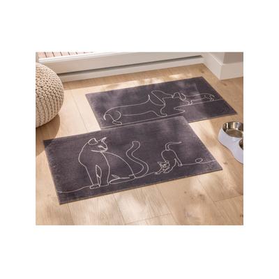 Fußmatte Gr. 2, bunt (hund), B:45cm H:1mm L:75cm, Gummi, Kunstfaser, Polyamid, Teppiche, Fußmatte