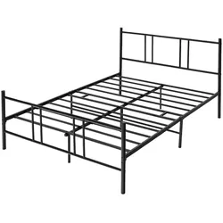 COSTWAY Metallbett 200x140cm, Doppelbettgestell mit Metall-Lattenrost, Stauraum unter dem Bett, Plattformbett als Gästebett