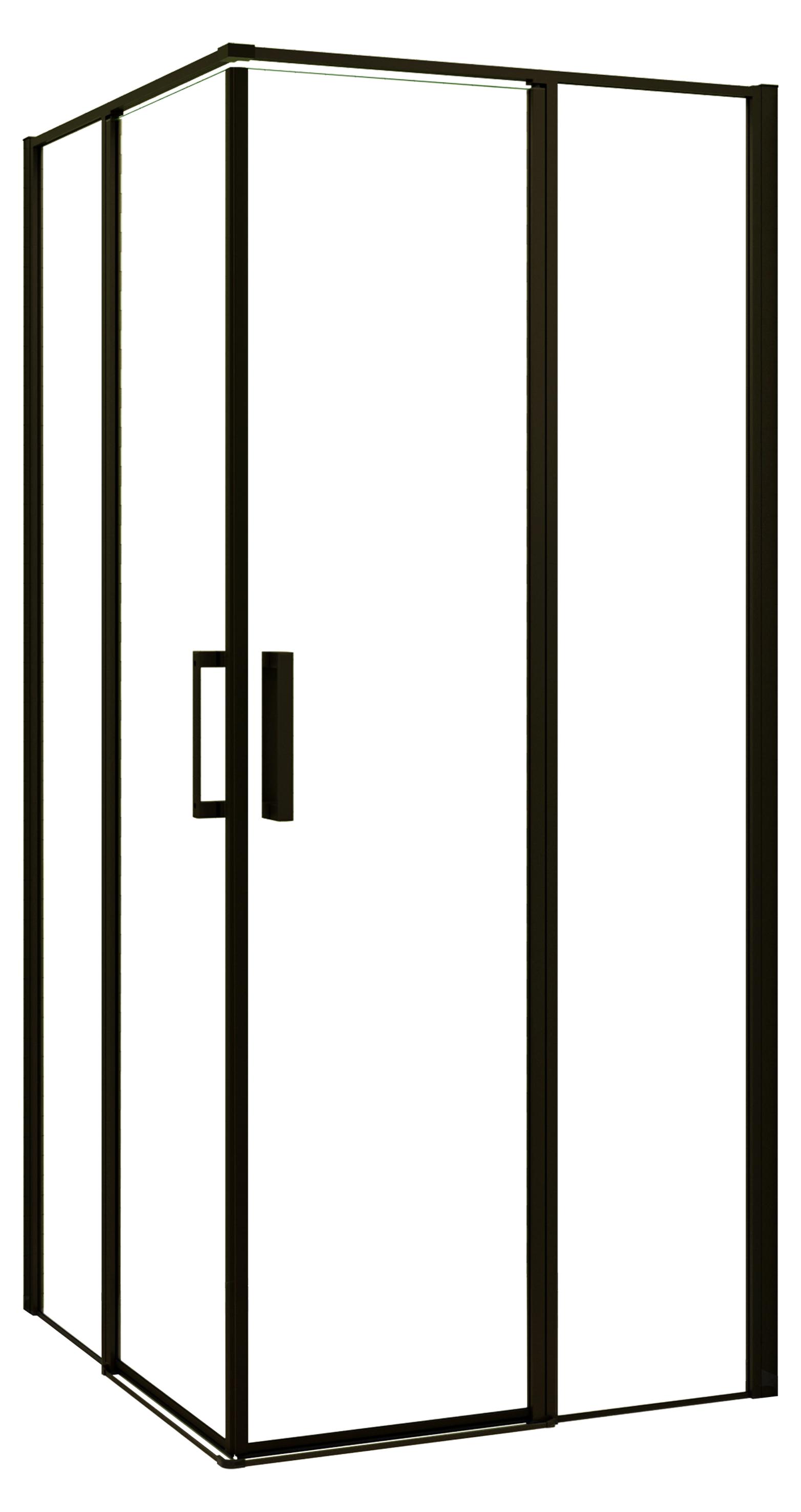 Duschspa 120x80x185cm Eckeinstieg Schwarz Duschkabine Drehtür 6mm ESG Nanoglas Pendeltür Duschtür eckdusche Duschabtrennung