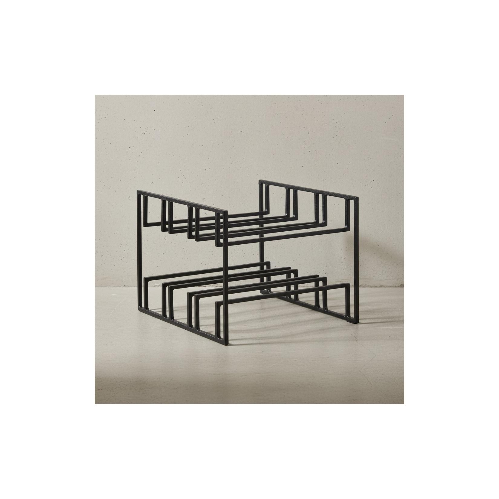 KADIMA DESIGN Schwarzer Eisen Weinhalter für 6 Flaschen, modernes Design, langlebig