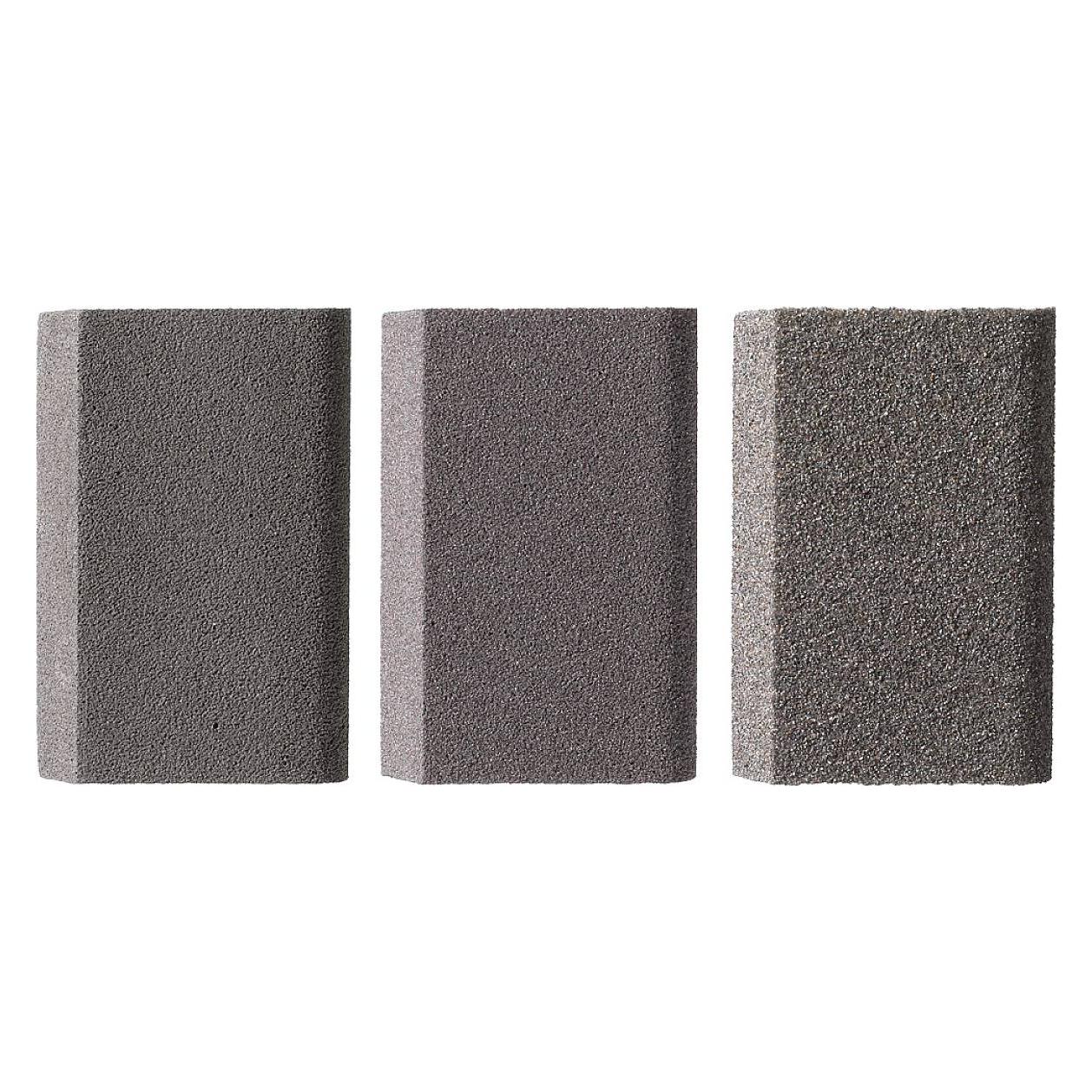 kwb 088900 Schleifschwamm 3er-Set abgerundet und abgeschrägt in Körnungen Medium (Extra-Fein, Fein, Mittel) (088900)