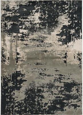 Strick & Bolton Anja Silver/ Charcoal Abstract Area Rug