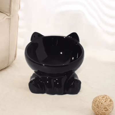 Inspire Curations TiltEase Elevated Ceramic Pet Bowl black