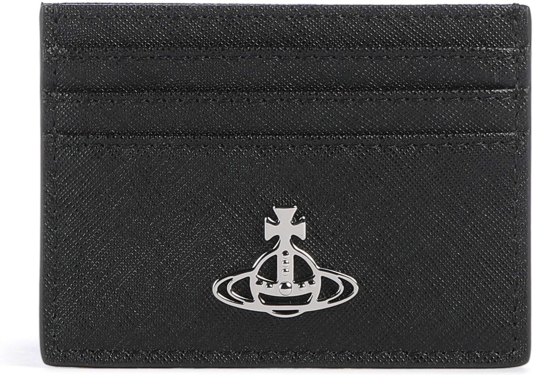 Vivienne Westwood Saffiano Kreditkartenetui, schwarz