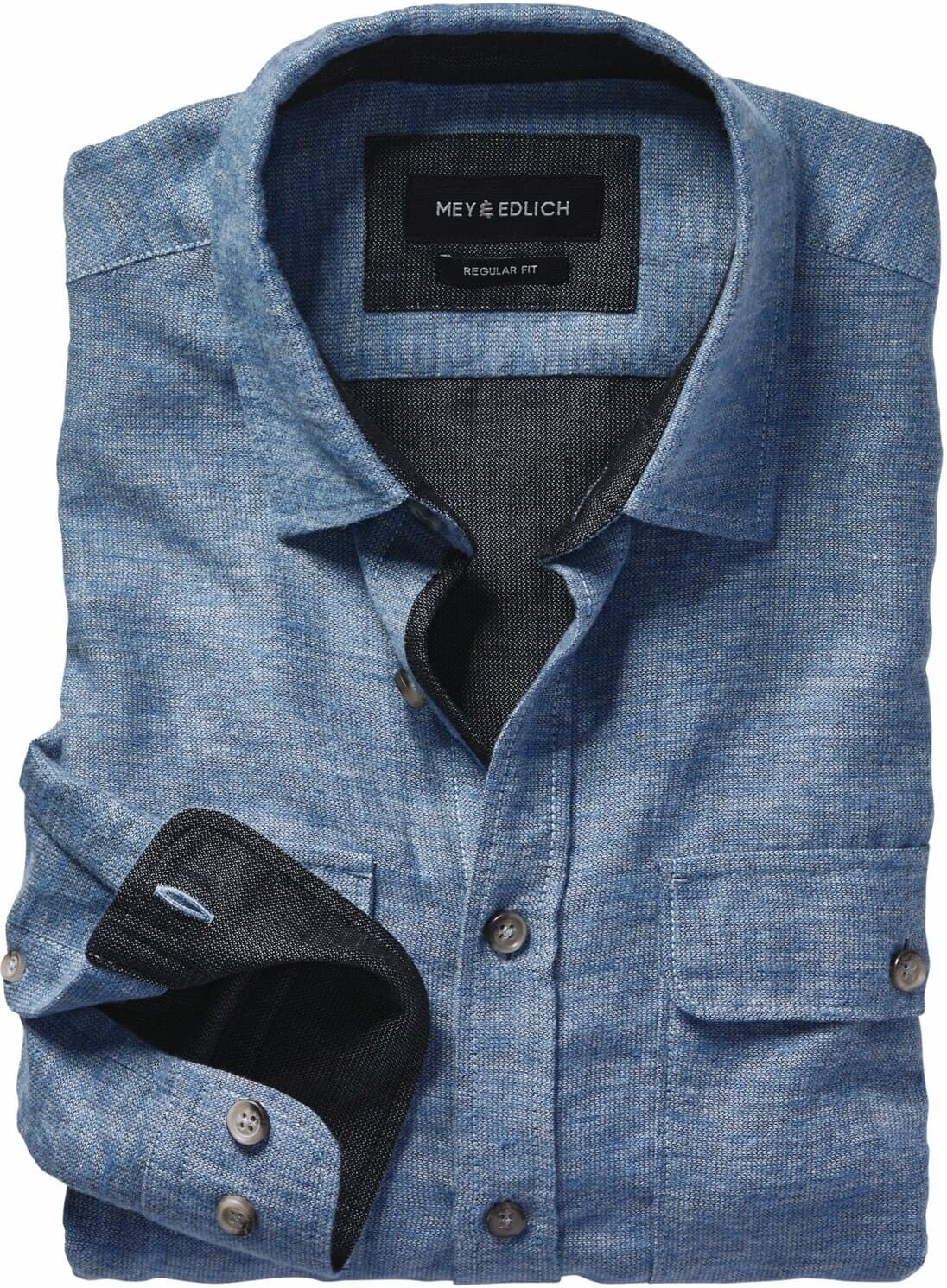 Mey & Edlich Melange-Hemd Blau 40