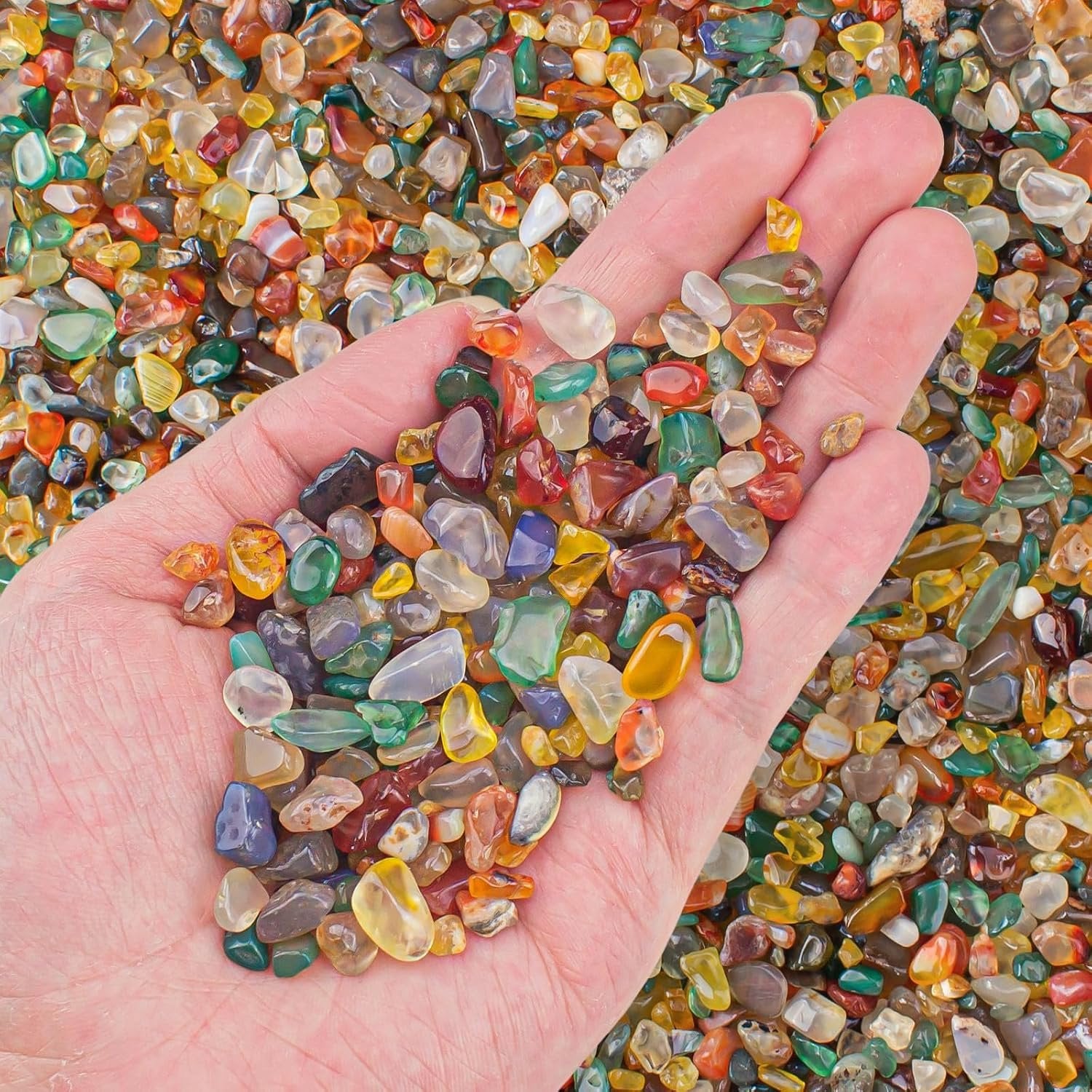 Kleurrijk Agaat Steenslag 900 g - Natuursteen Aquarium Grind voor Decoratie