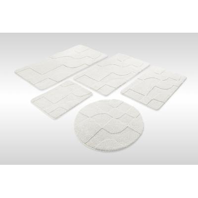 Badematte WECON HOME "Davie", weiß, H:25mm, Polyester, Badematten, Badematte, Badteppich, Hoch-Tief-Effekt, weich, rutschhemmend, waschbar, getuftet