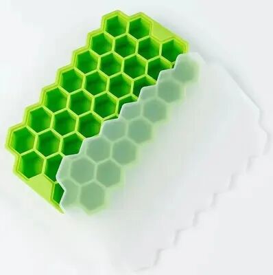 Lush Living Finds Honeycomb Silicone Ice Cube Tray Food Grade Whiskey Ice Mold For Cocktails & Everyday Drinks green