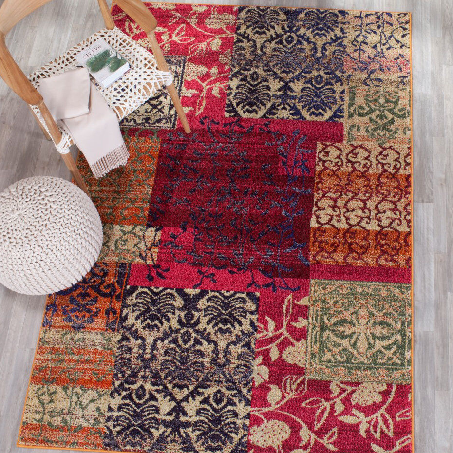 Bloomsbury Market Joaquin Rectangle Patchwork Hand Woven Area Rug Multi Rectangle 235 x 335cm