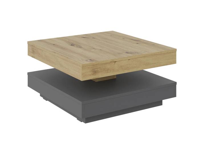 Xora Couchtisch, Anthrazit, Eiche Artisan, quadratisch, eckig, 70x34x70 cm, Wohnzimmer, Wohnzimmertische, Couchtische