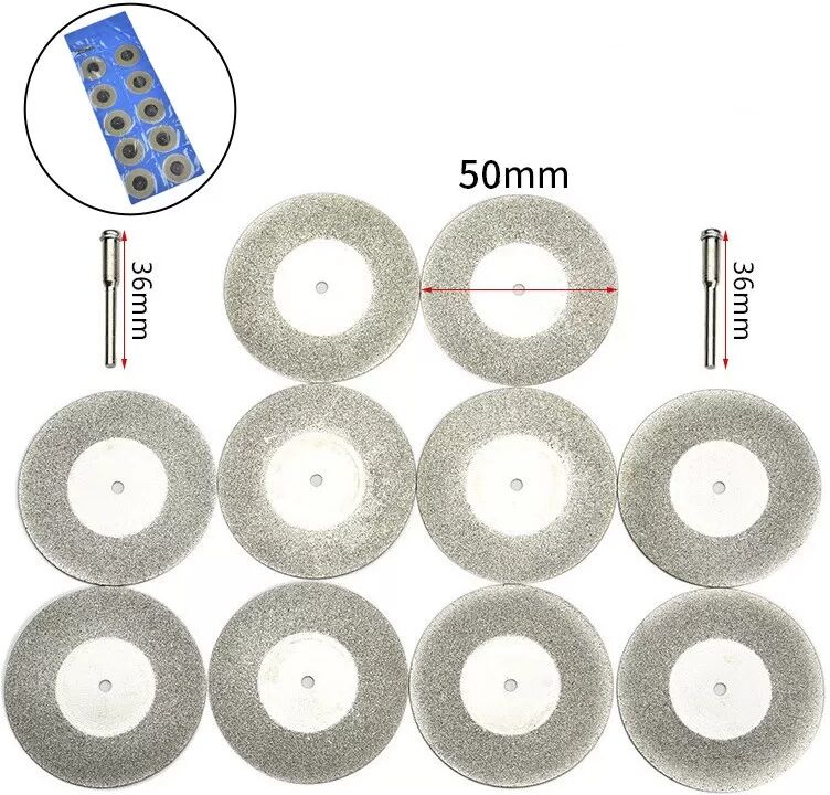 INF Kit de meules diamantées pour couper des pierres précieuses du verre 10 pièces