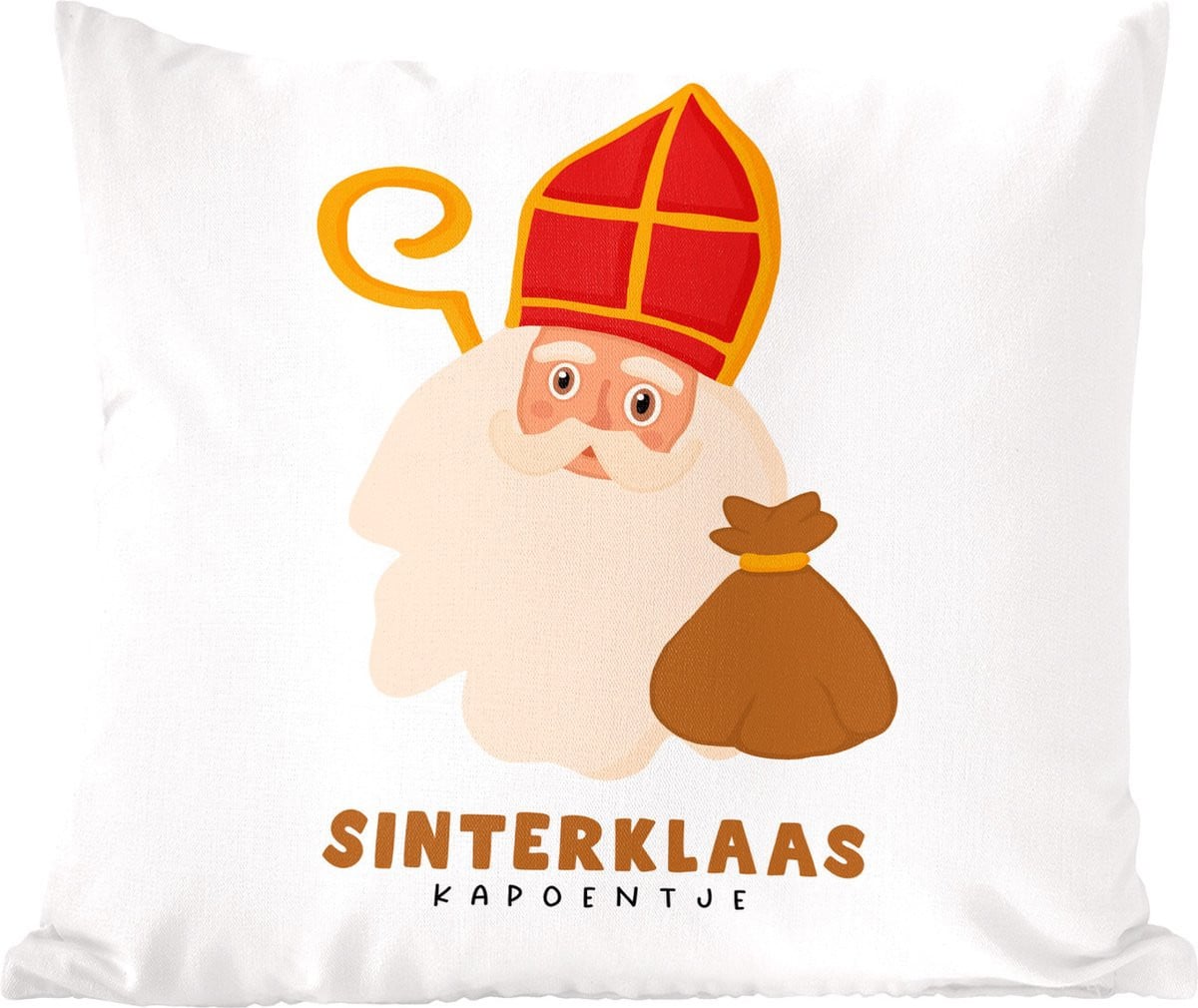 Sierkussen Sinterklaas met quote voor kinderen, 50 x 50 cm
