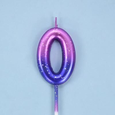 Uplift Treasures Gradient Glitter Number Birthday Candle Cake Topper a00