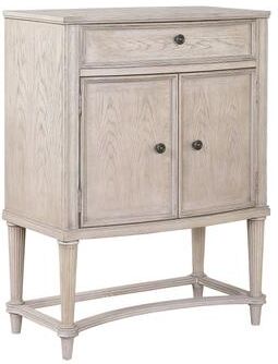 CDecor Kennedy Vintage Bone White 1-drawer Wine Cabinet with Lift Top