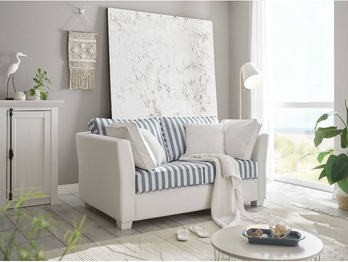 2-Sitzer Sofa Multicolor Microfaser 160 x 88 x 96cm Landhaus