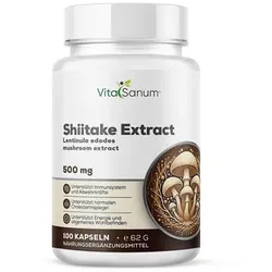 VitaSanum® Shiitake Extrakt (Lentinula edodes) 500 mg – 1 Kapsel Tagesportion