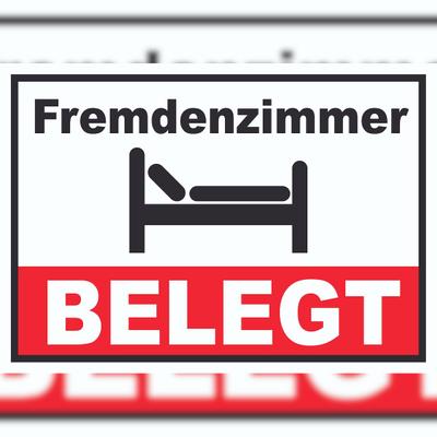 HB-Druck Fremdenzimmer BELEGT Schild Zimmer BELEGT Hotel Pension Motel A1 (594x841mm)