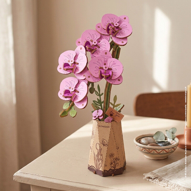 Rolife Puzzle 3D en bois Purple Moth Orchid Rowood