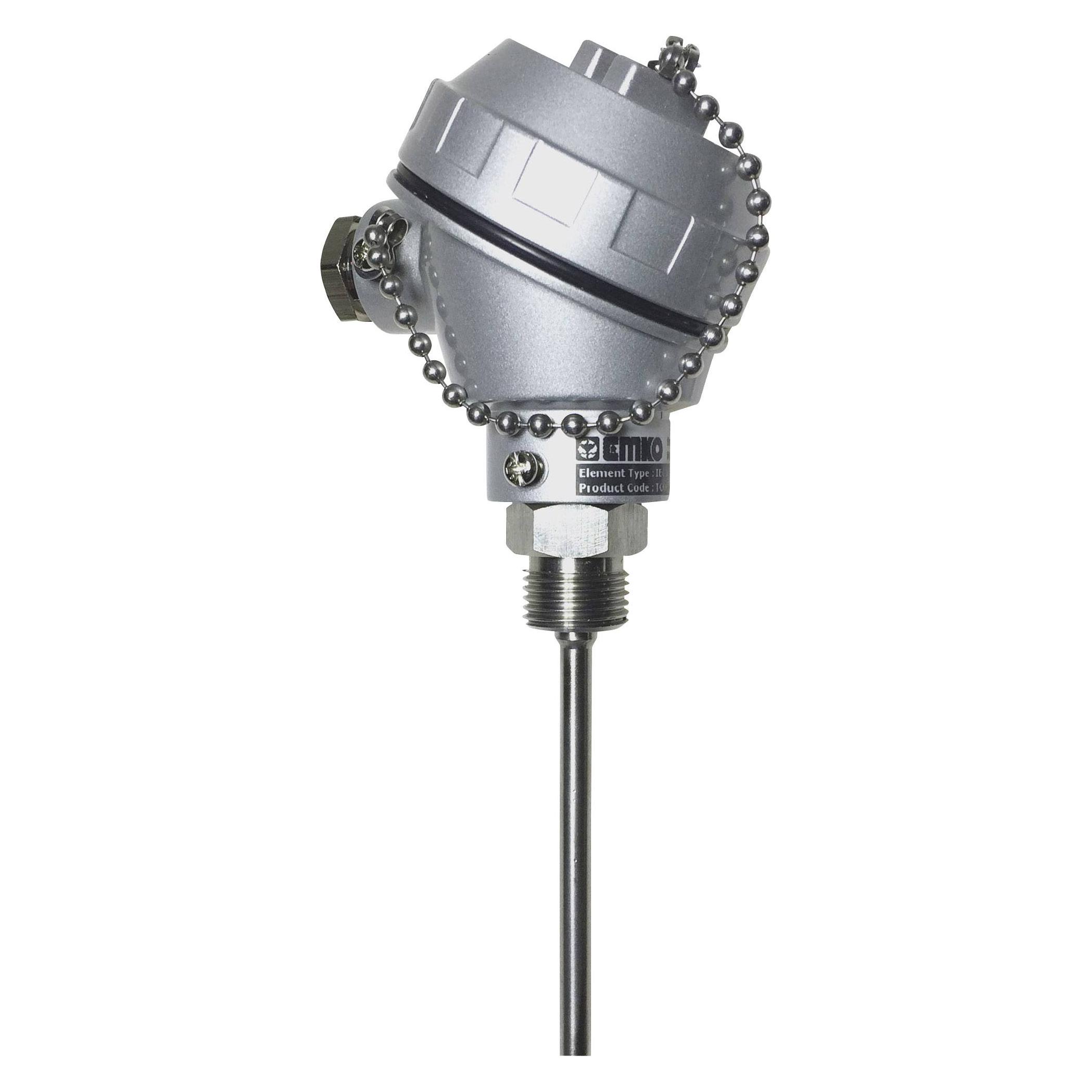 Emko Temperatursensor PT100 Widerstandsthermometer mit Anschlusskopf (RTKR-M06-L150.1)