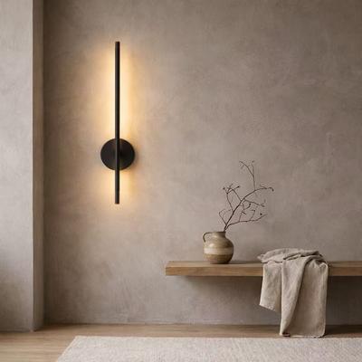 Universal Stock Rechargeable Magnetic LED Wall Sconce Wireless Wall Light For Bedroom, Hallway & Living Room black