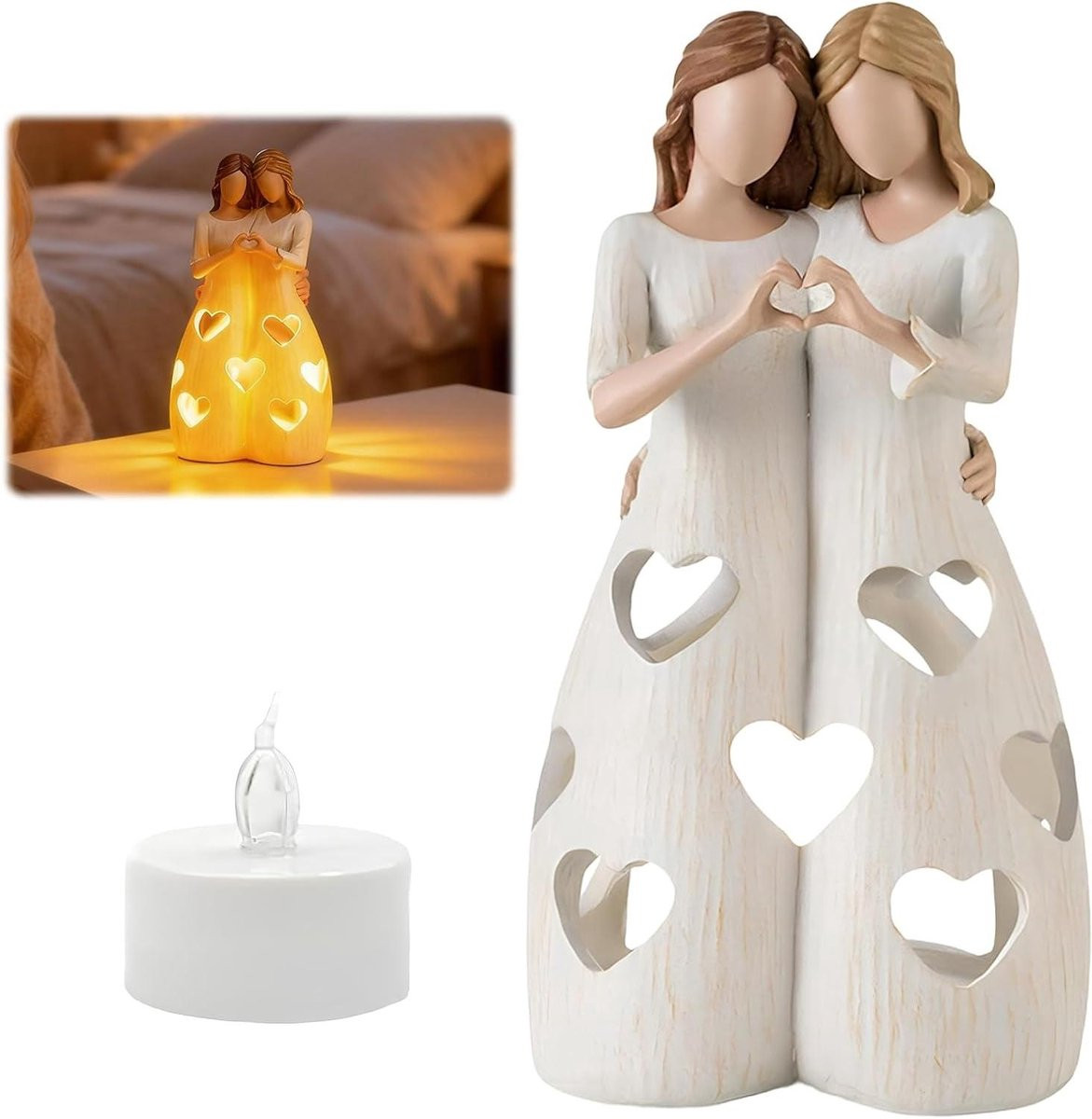 Zuster Beeldje Handbeschilderd Decoratie Houtkleur H x B x D: 8 x 1 x 2 cm