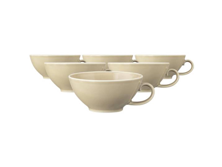 Seltmann Weiden Teetassen Beat Color Glaze Sandbeige 140 ml 6er Set, Beige, Keramik, Geschirr, Tassen, Teetassen
