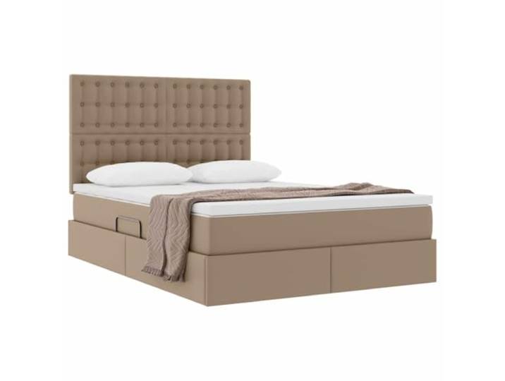 KTHLBRH Bett mit Stauraum Cappuccino 140 x 200 cm Kunstleder Hydraulisches Heben, Unterbettraum, Metallgestell, einfache Reinigung