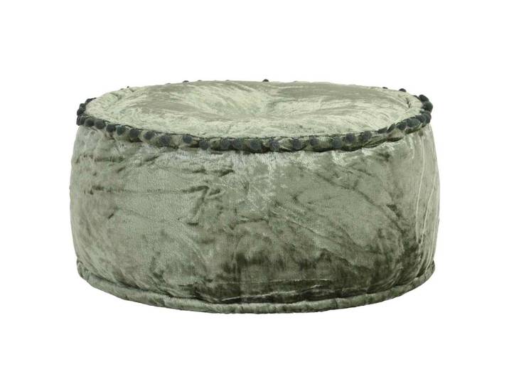 vidaXL Pouf Rund Samt 40x20 cm Grün
