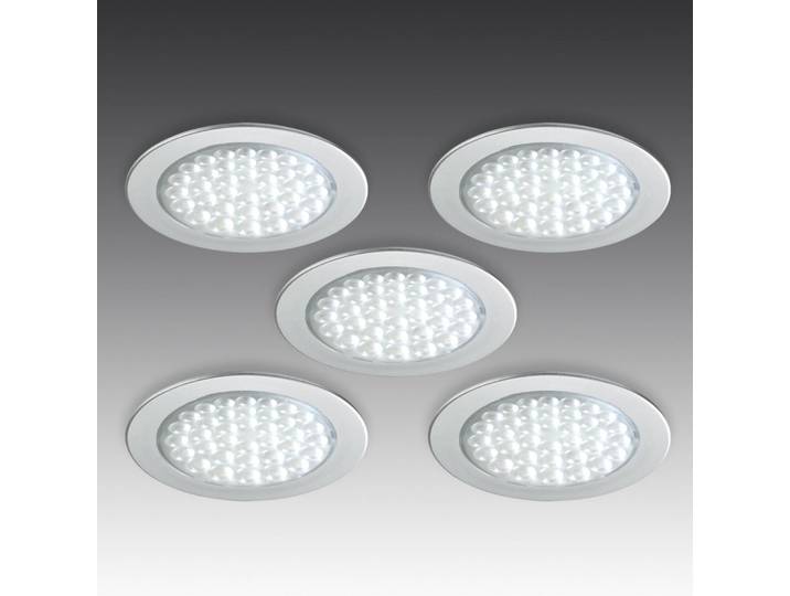 Hera R 68-LED Einbaustrahler in Edelstahloptik, 5er-Set 68, alu / grau / zink, für Wohn- / Esszimmer, Kunststoff, Modern